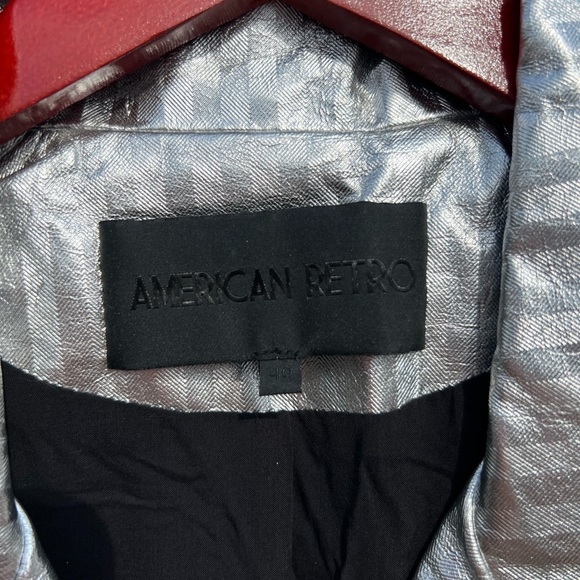 Silver Metallic Leather Jacket - Picture 2 of 10